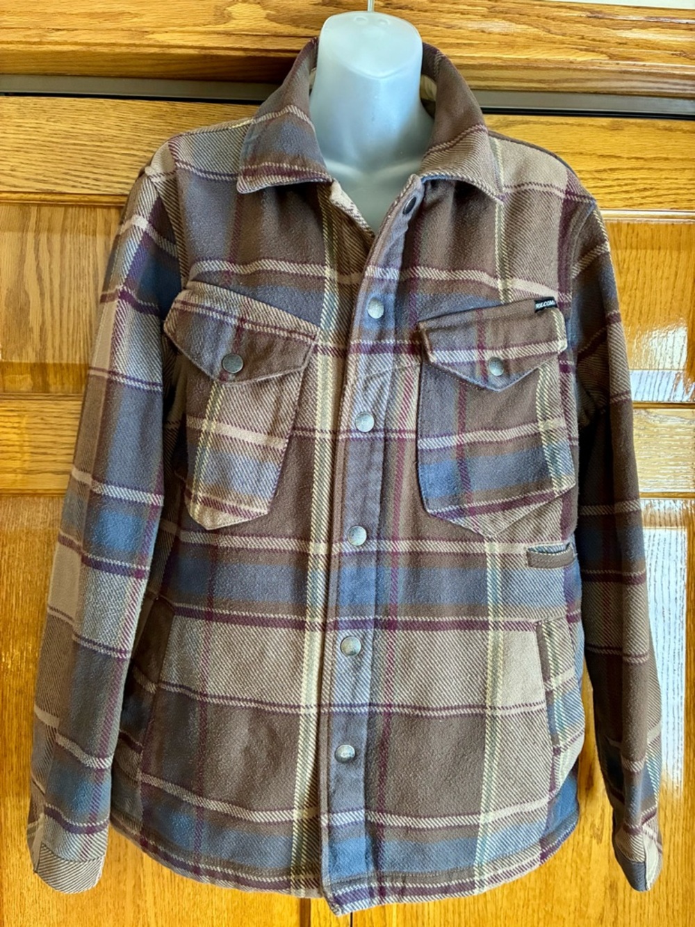 Volcom Plaid Button-Up Fleece lined Jacket